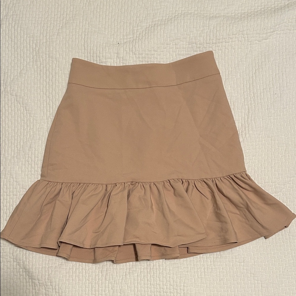 Express Tan Ruffle Skirt